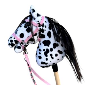 Koń hobby horse łaciaty biało- czarny A5