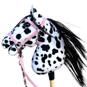 Koń hobby horse łaciaty biało- czarny A5