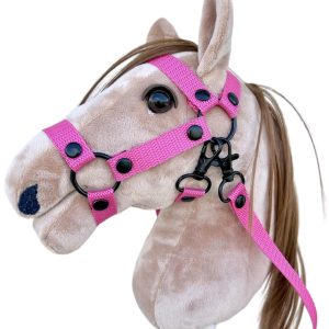 Zestaw różowy ogłowie plus wodze dla konika hobby horse A3
