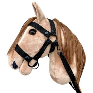 Zestaw czarny ogłowie plus wodze dla konika hobby horse A3