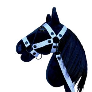 Zestaw biały ogłowie plus wodze dla konika hobby horse A3