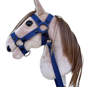 Zestaw granatowy ogłowie plus wodze dla konika hobby horse A3