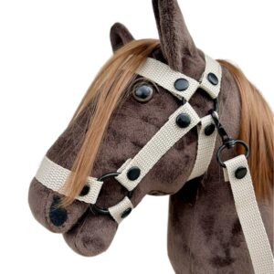 Zestaw beżowy ogłowie plus wodze dla konika hobby horse A4