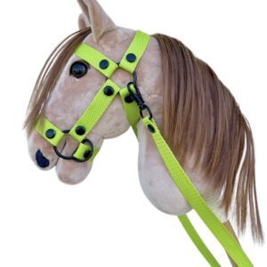 Zestaw limonkowy ogłowie plus wodze dla konika hobby horse A3