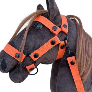 Zestaw pomarańczowyogłowie plus wodze dla konika hobby horse A5