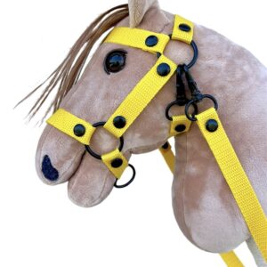 Zestaw żółty ogłowie plus wodze dla konika hobby horse A5