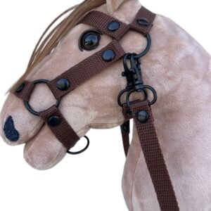 Zestaw brązowy ogłowie plus wodze dla konika hobby horse A5