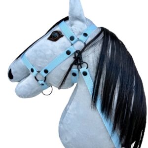 Zestaw błękitny ogłowie plus wodze dla konika hobby horse A3